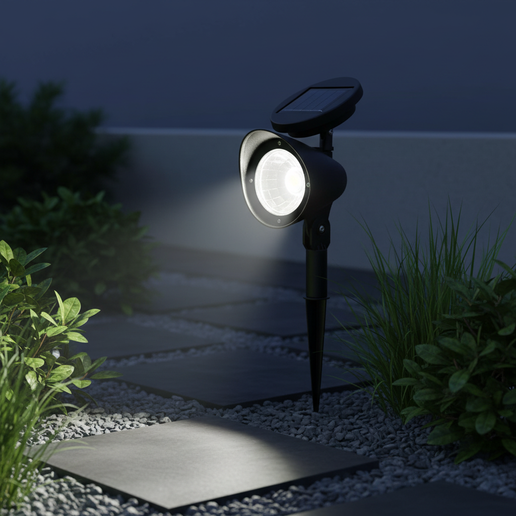 Stalp LED Gradina Ferry cu Incarcare Solara 30CM