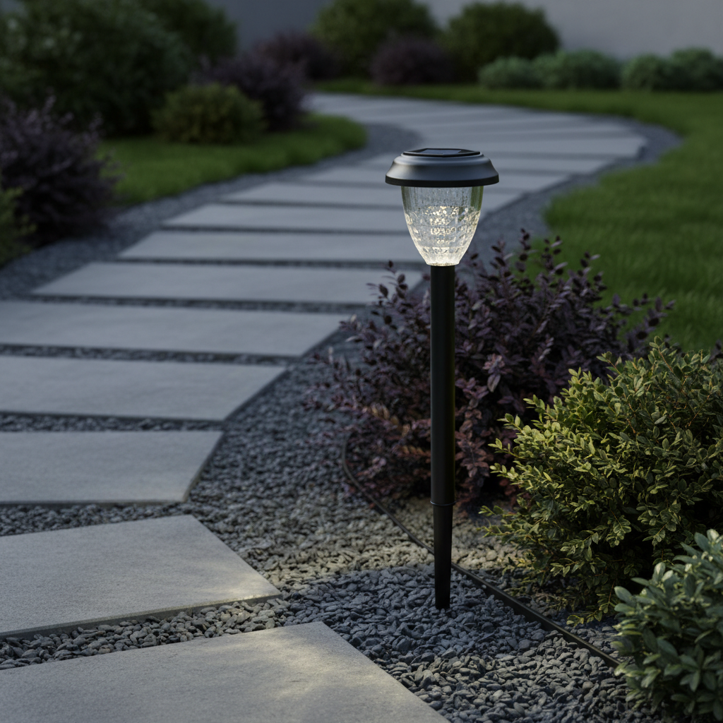 Stalp LED Gradina Atristar cu Incarcare Solara 43CM