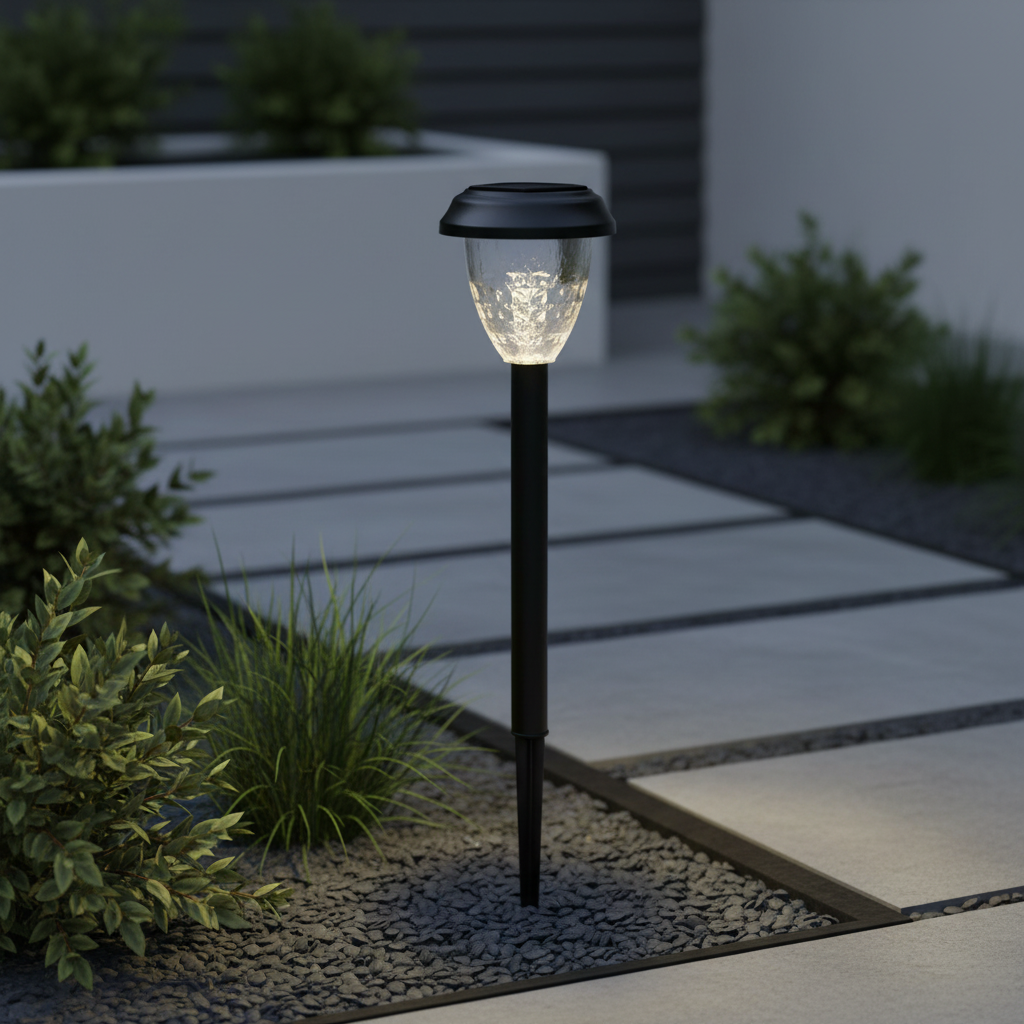 Stalp LED Gradina Atristar cu Incarcare Solara 43CM