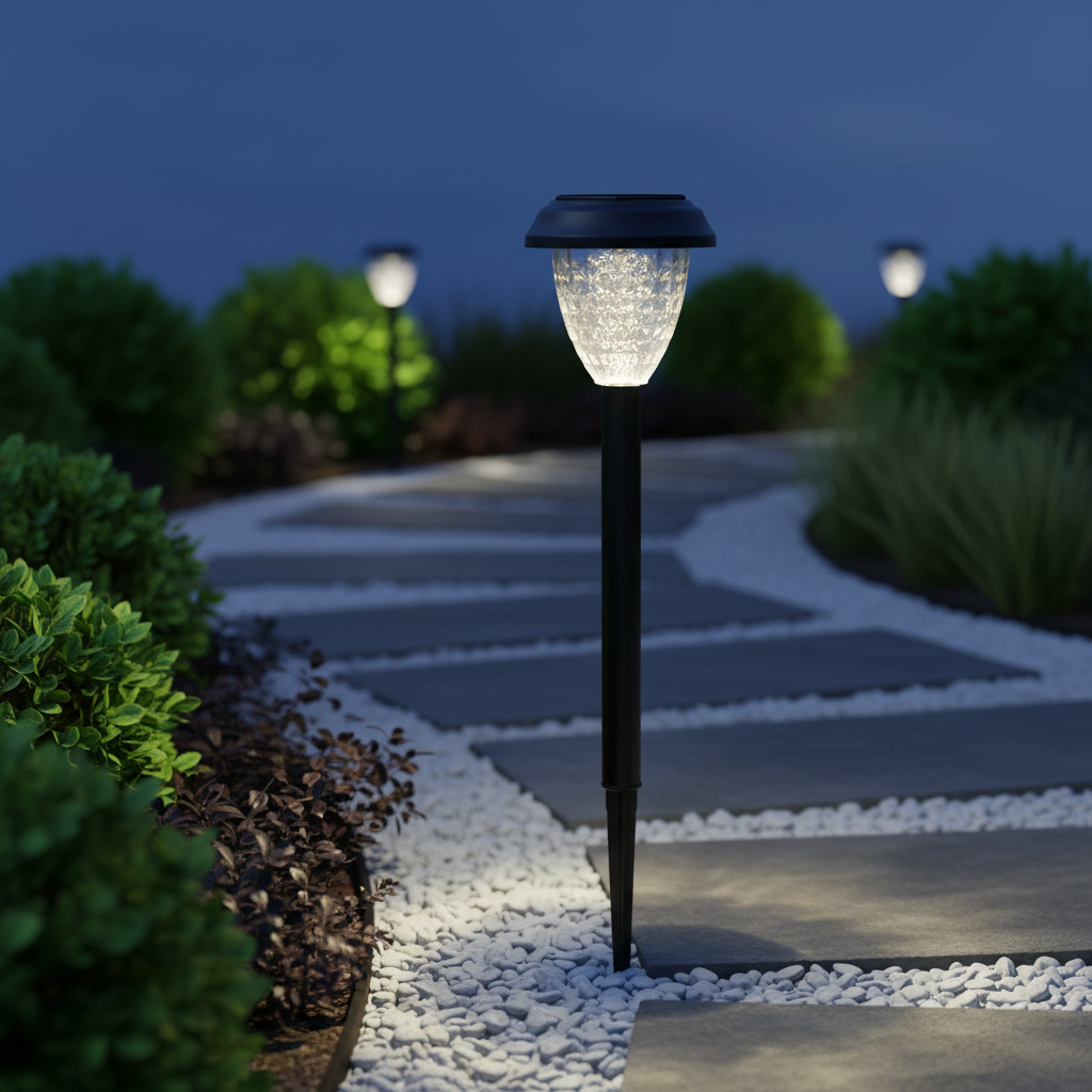 Stalp LED Gradina Atristar cu Incarcare Solara 43CM