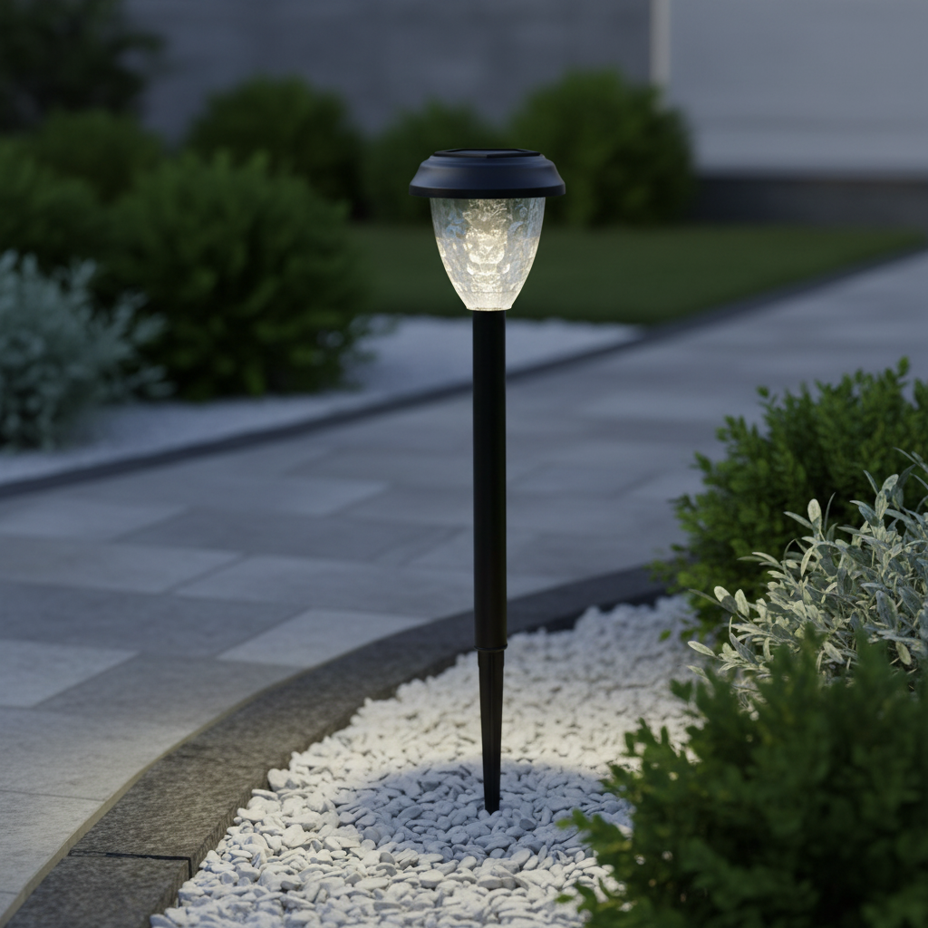 Stalp LED Gradina Atristar cu Incarcare Solara 43CM