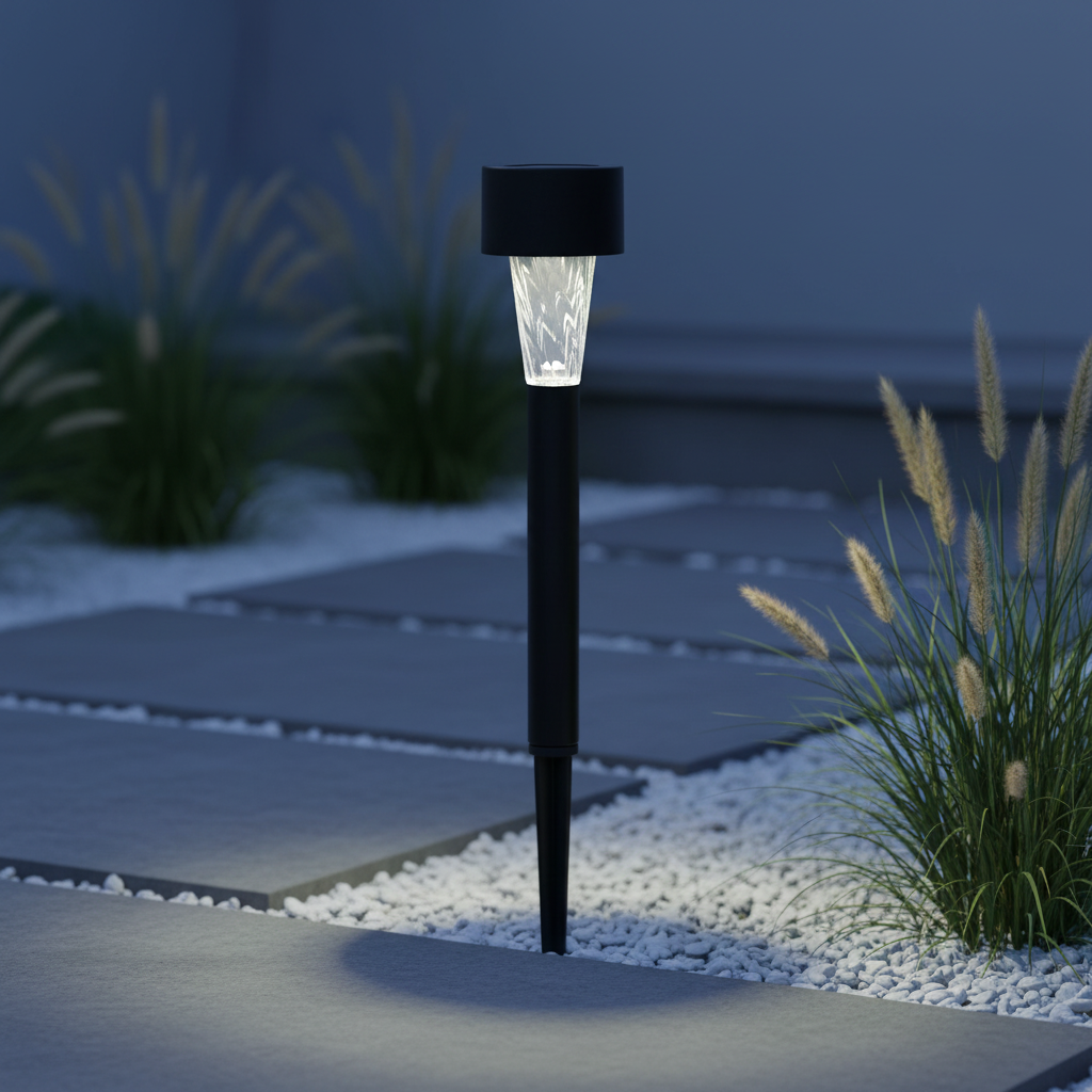 Stalp de Gradina Solux cu Incarcare Solara 30CM