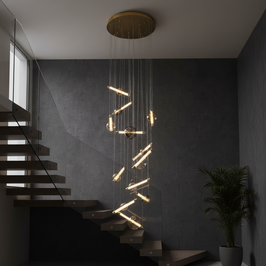 Lustra LED Suspendata CELESTA Echivalent 200W Gold