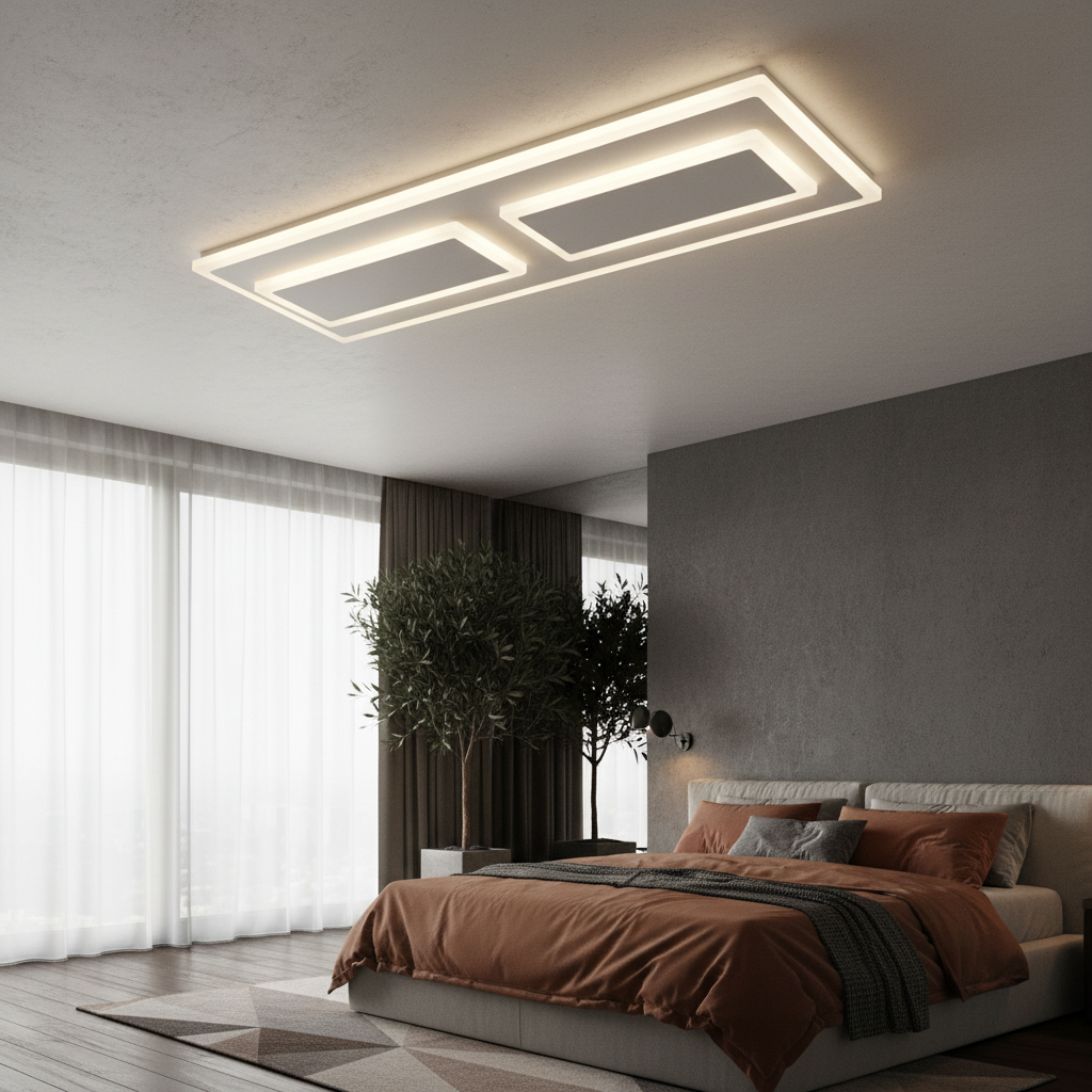 Lustra LED NUBA White Echivalent 200W Telecomanda