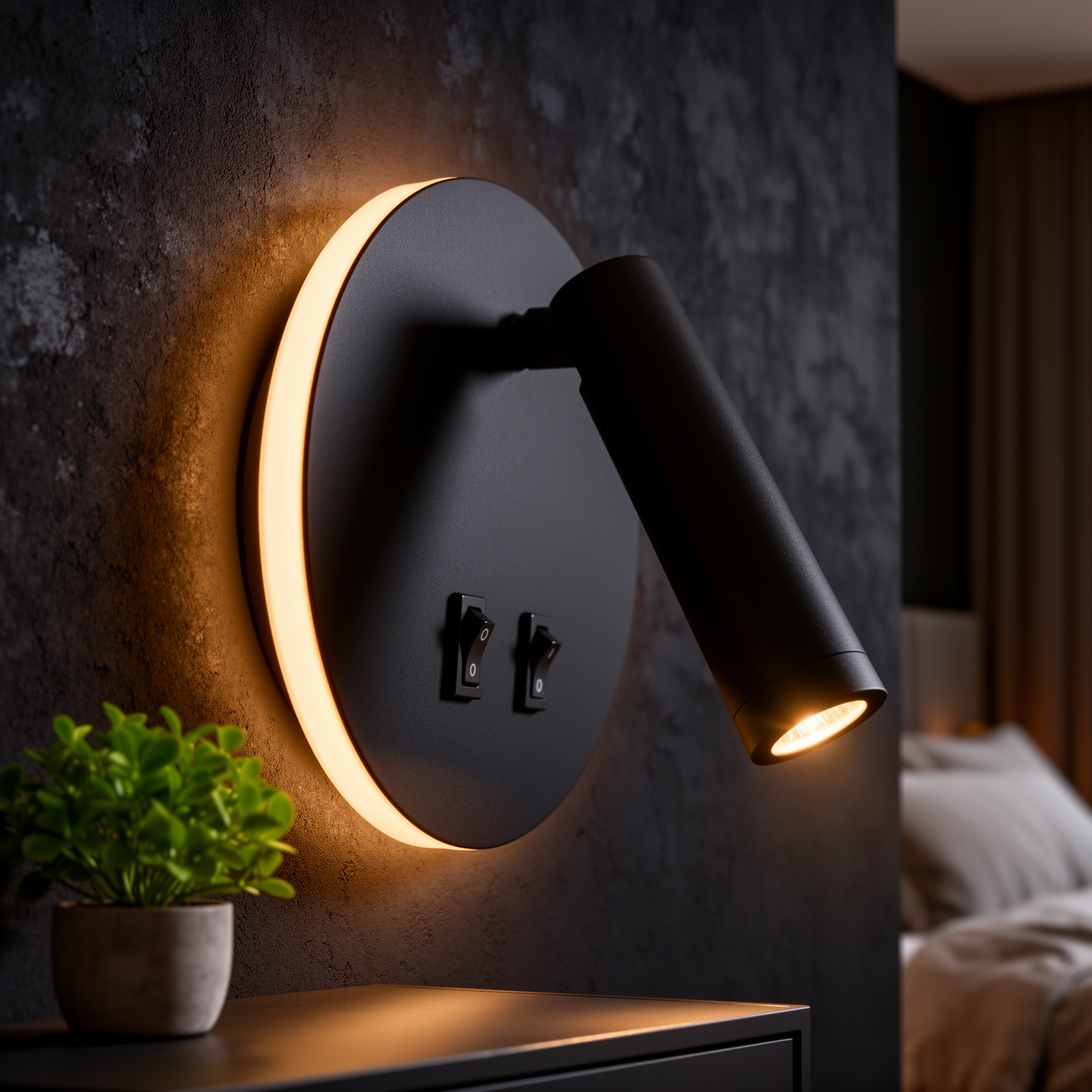 Aplica cu 1 Spot Reglabil MALMO Black 14CM