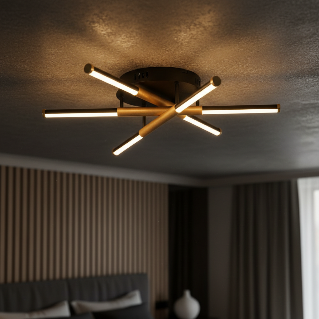 Lustra LED RIVIERA Gold&Black Echivalent 100W Telecomanda