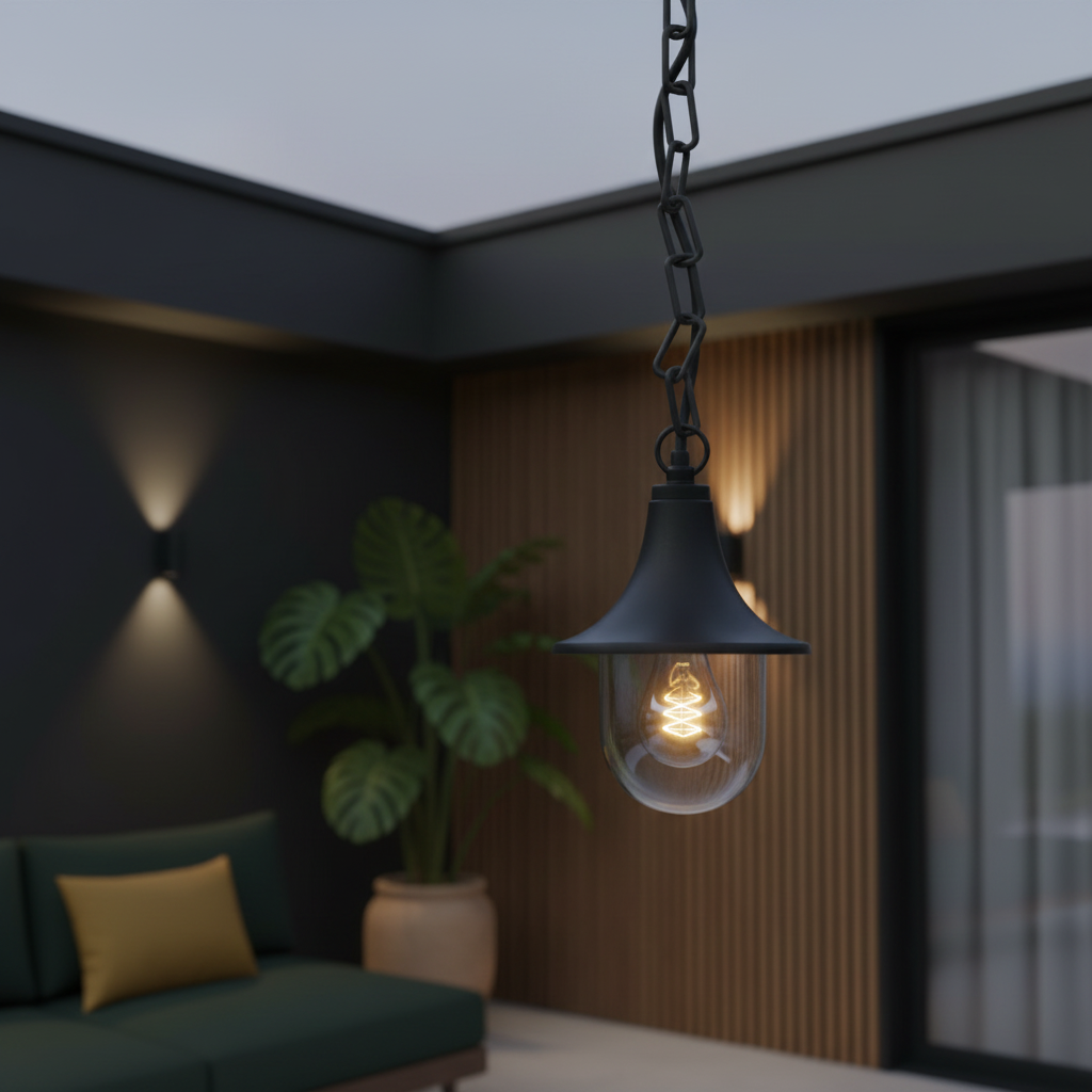 Felinar Suspendat Exterior 1xE27 CAPRI Black