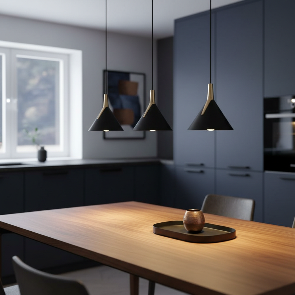 Lustra LED Suspendata GEMINI Echivalent 150W Black&Gold