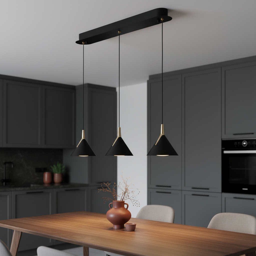 Lustra LED Suspendata GEMINI Echivalent 150W Black&Gold