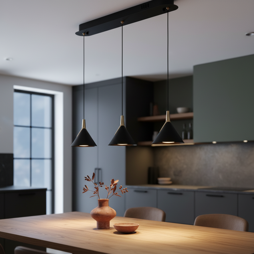 Lustra LED Suspendata GEMINI Echivalent 150W Black&Gold