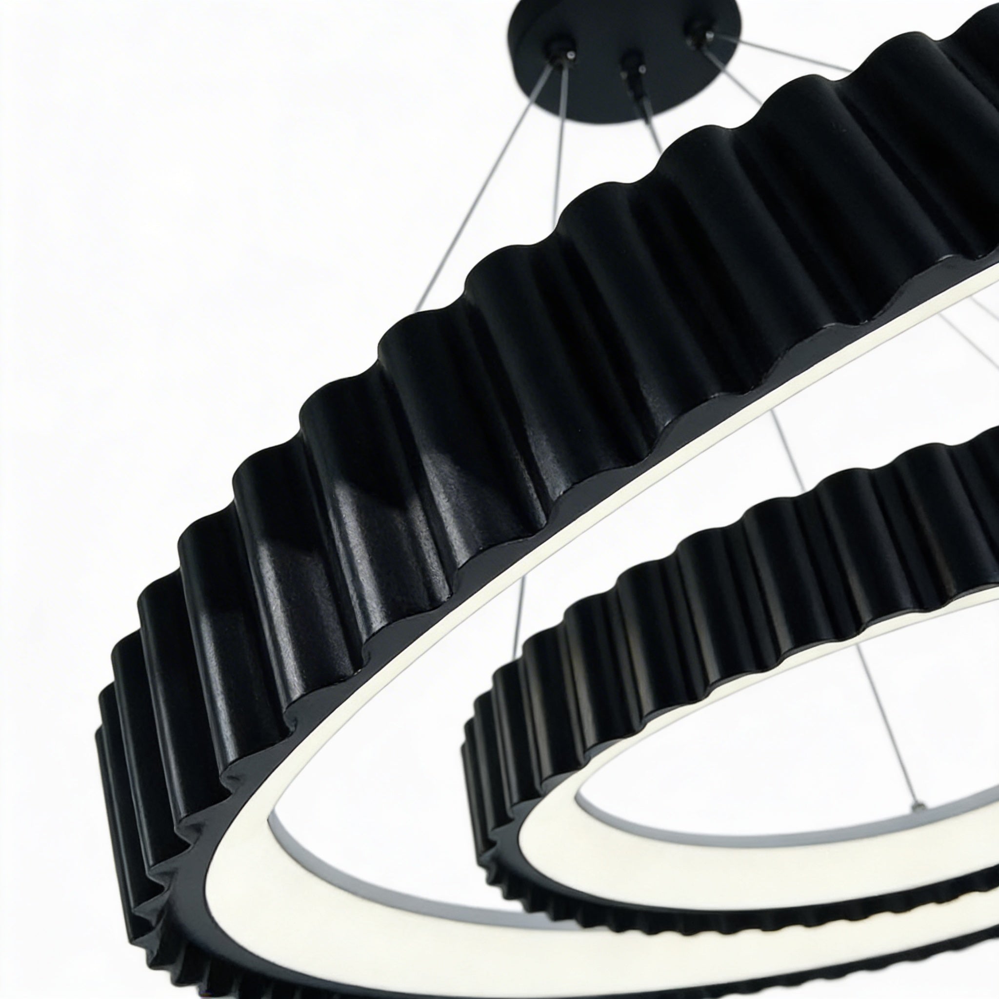 Lustra LED Suspendata 132W PALLADIO 2 Segmente Black Echivalent 700W