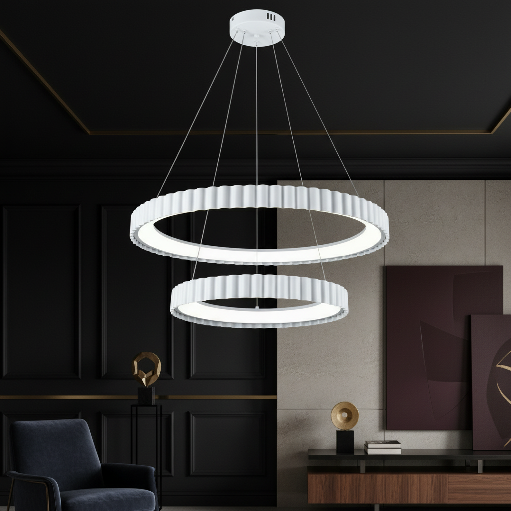 Lustra LED Suspendata 122w PALLADIO 2 Segmente White Echivalent 600W