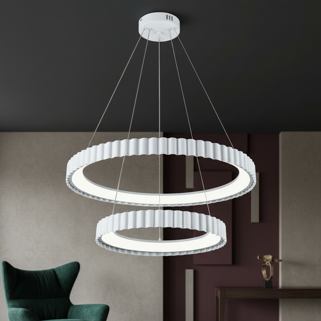 Lustra LED Suspendata 122w PALLADIO 2 Segmente White Echivalent 600W