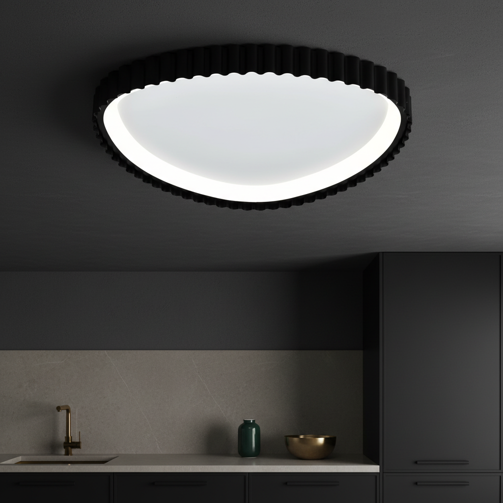 Lustra LED Aplicata PALLADIO Black Echivalent 300W