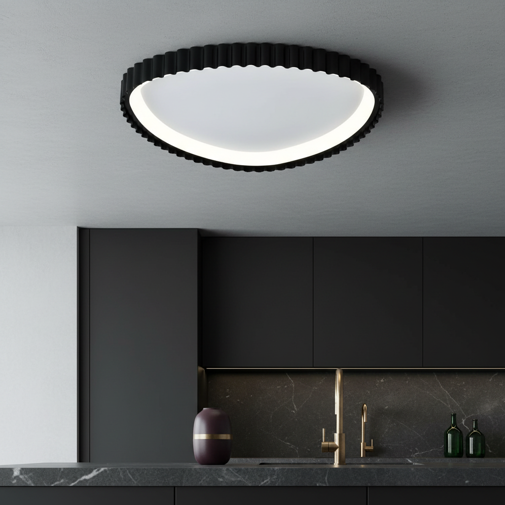 Lustra LED Aplicata PALLADIO Black Echivalent 300W