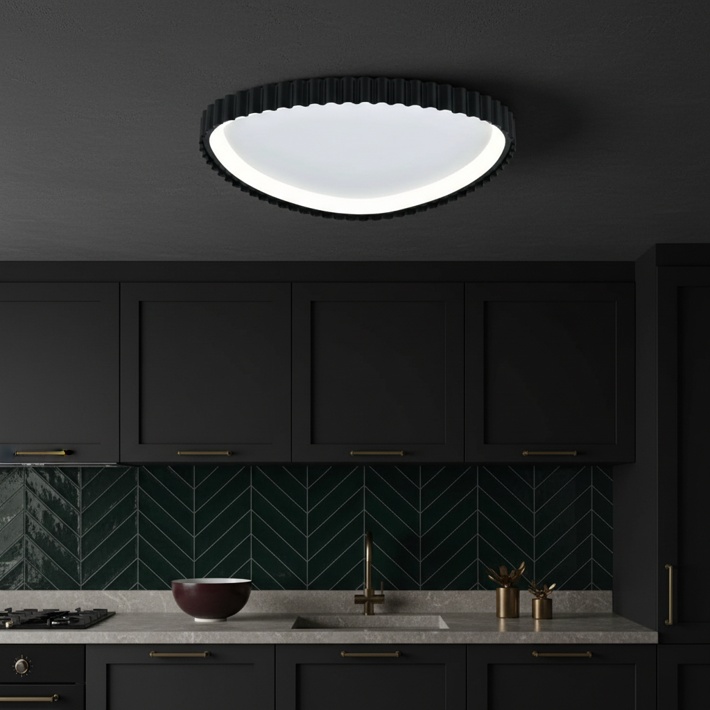 Lustra LED Aplicata PALLADIO Black Echivalent 300W
