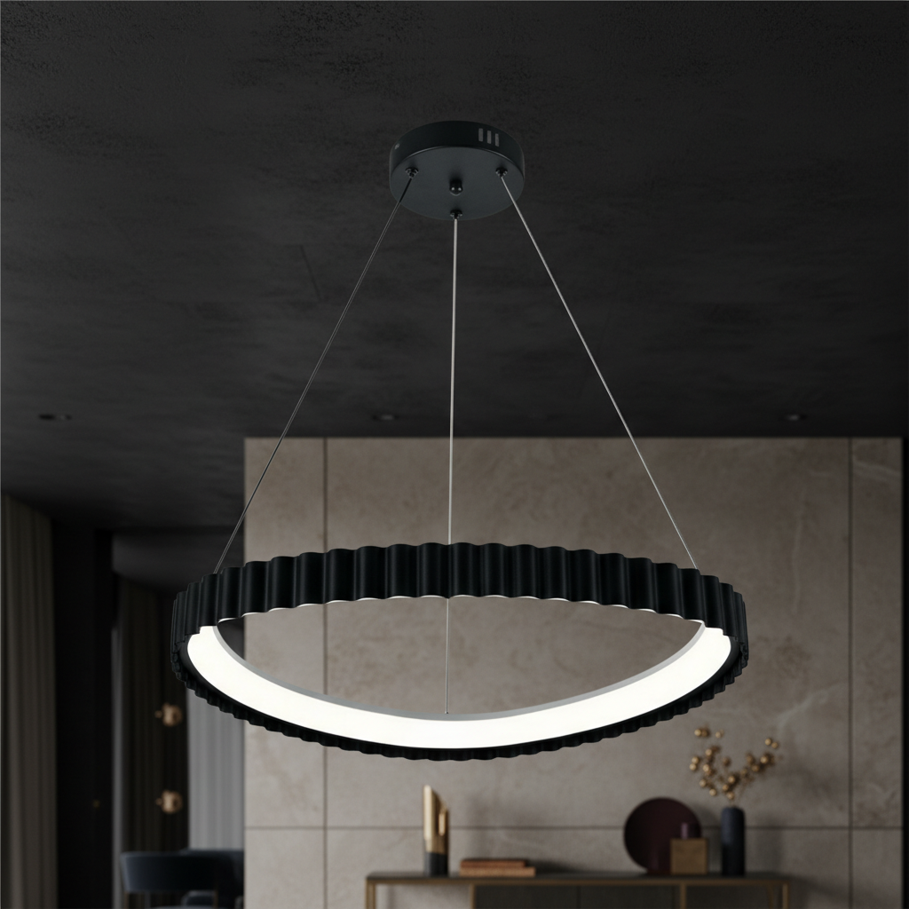 Lustra LED Suspendata 66w PALLADIO 1 Segment Black Echivalent 300W