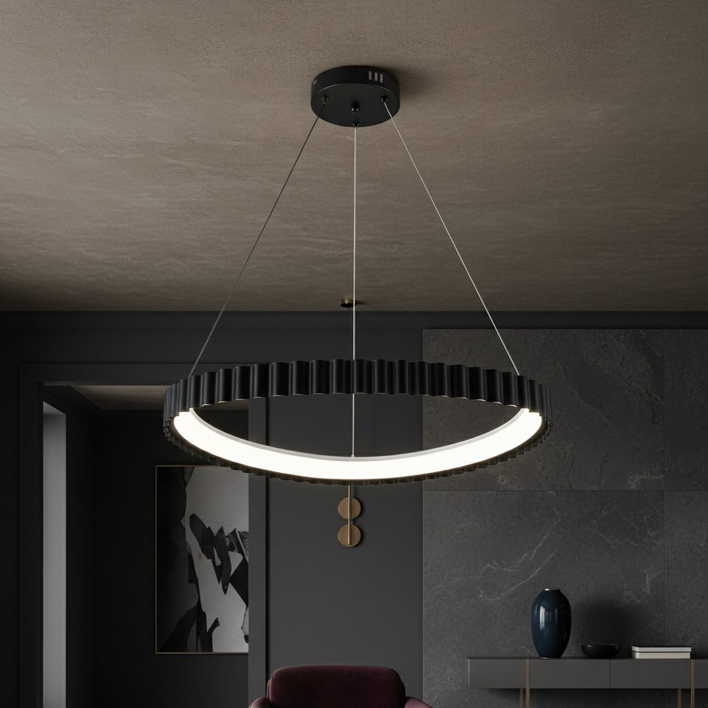 Lustra LED Suspendata 66w PALLADIO 1 Segment Black Echivalent 300W