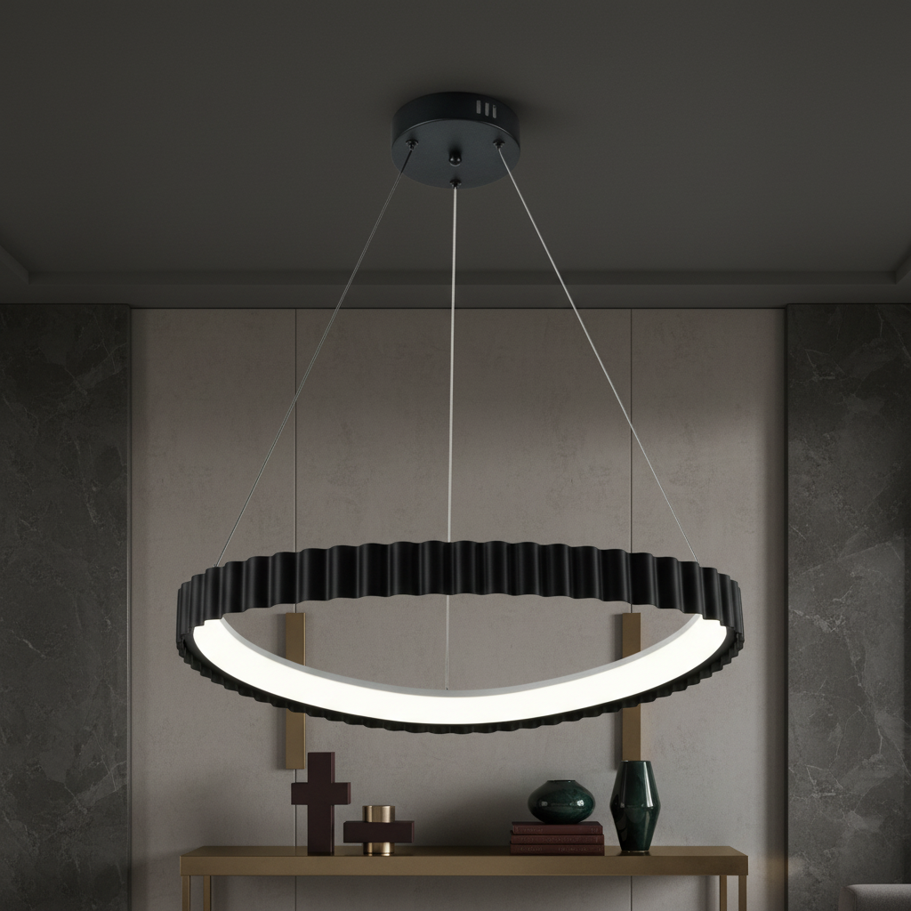 Lustra LED Suspendata 66w PALLADIO 1 Segment Black Echivalent 300W
