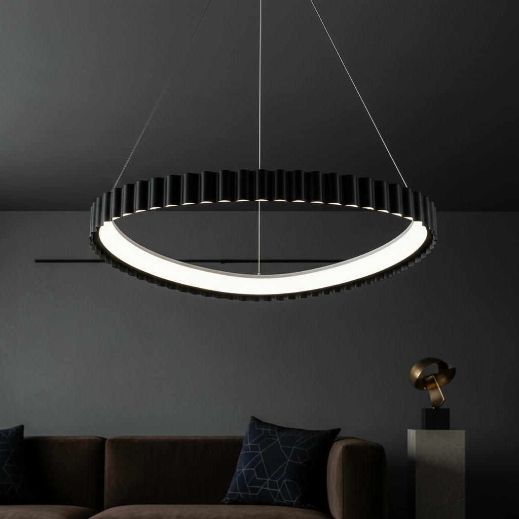 Lustra LED Suspendata 66w PALLADIO 1 Segment Black Echivalent 300W