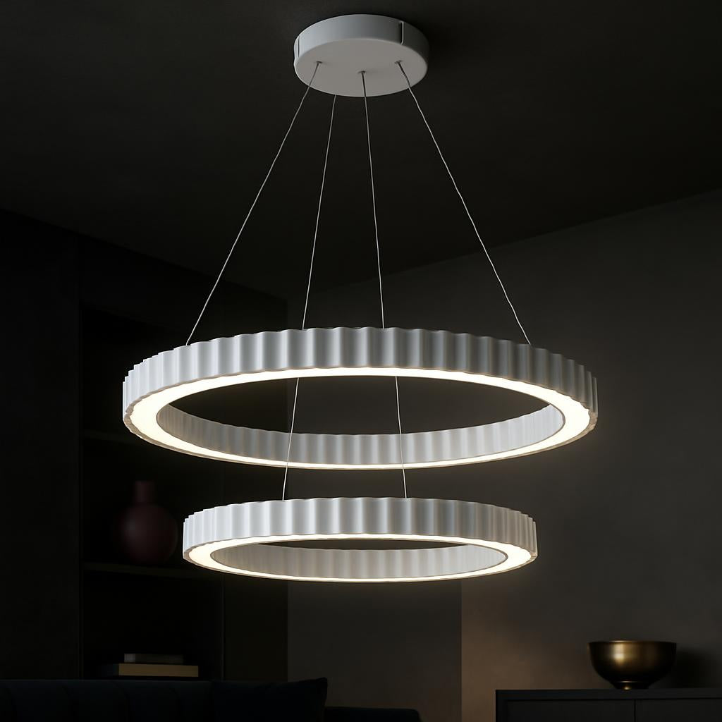 Lustra LED Suspendata 122w PALLADIO 2 Segmente White Echivalent 600W