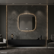 Oglinda LED DUBLIN Black 80x80CM 3 Lumini si Touch