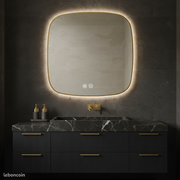 Oglinda LED DUBLIN Gold 80x80CM 3 Lumini si Touch