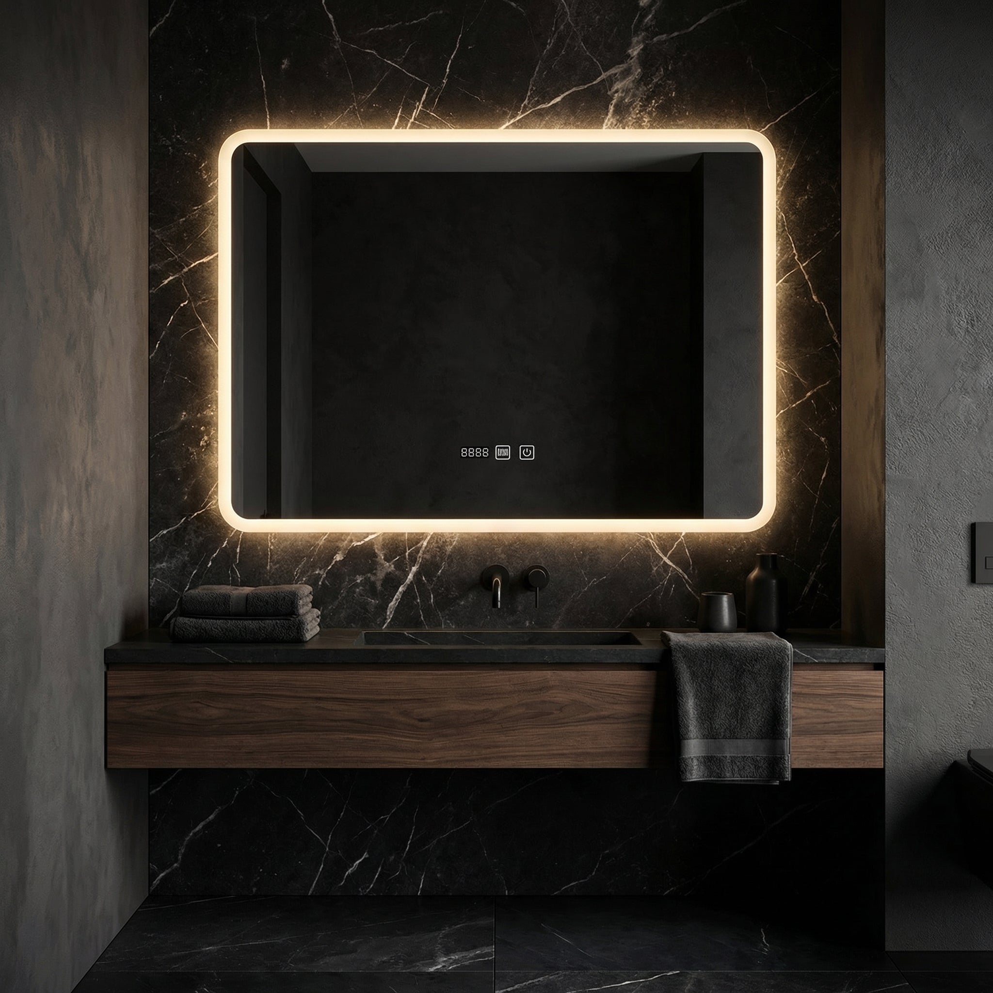 Oglinda LED ATLANTIS 80x60CM, 3 Lumini, Dezaburire si Touch