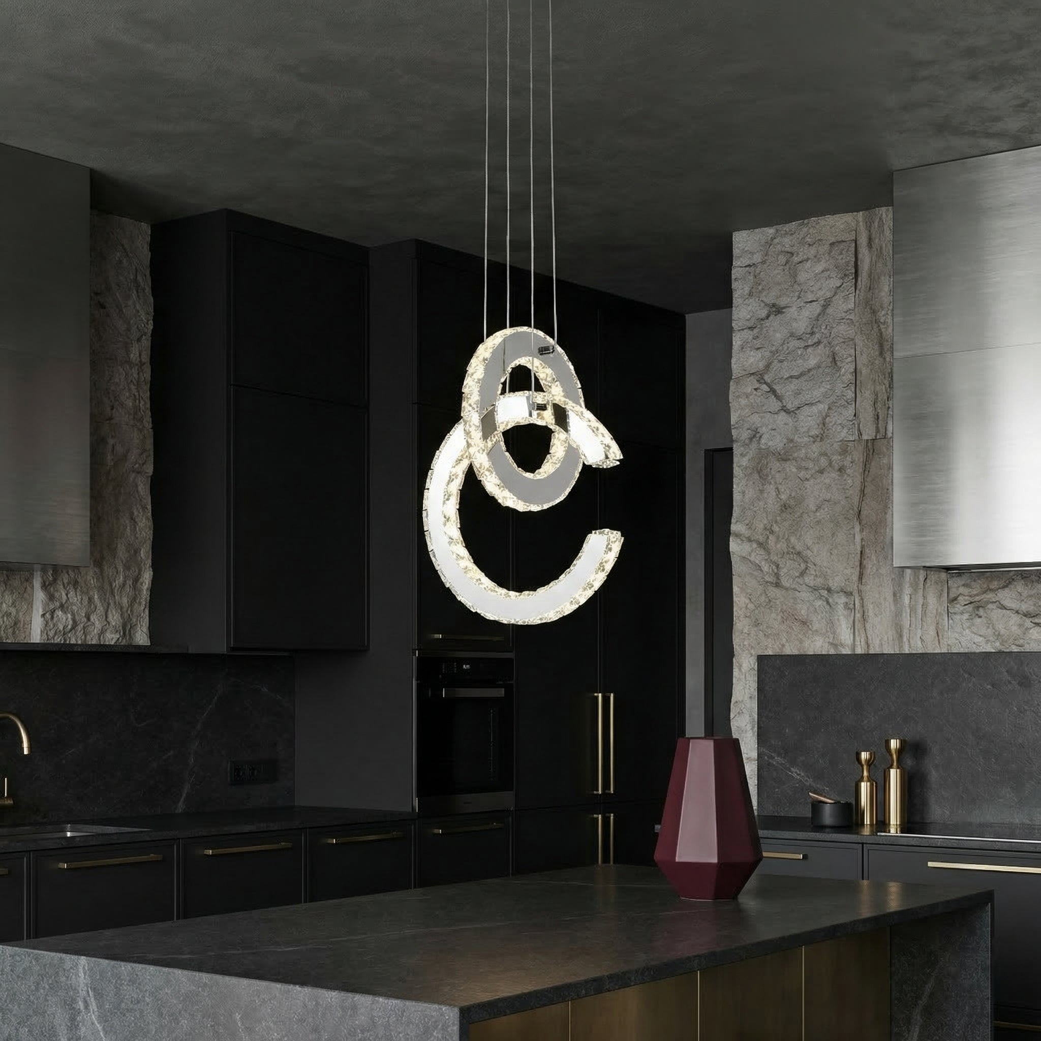 Lustra LED Suspendata BALANCE White/Crom Echivalent 400W