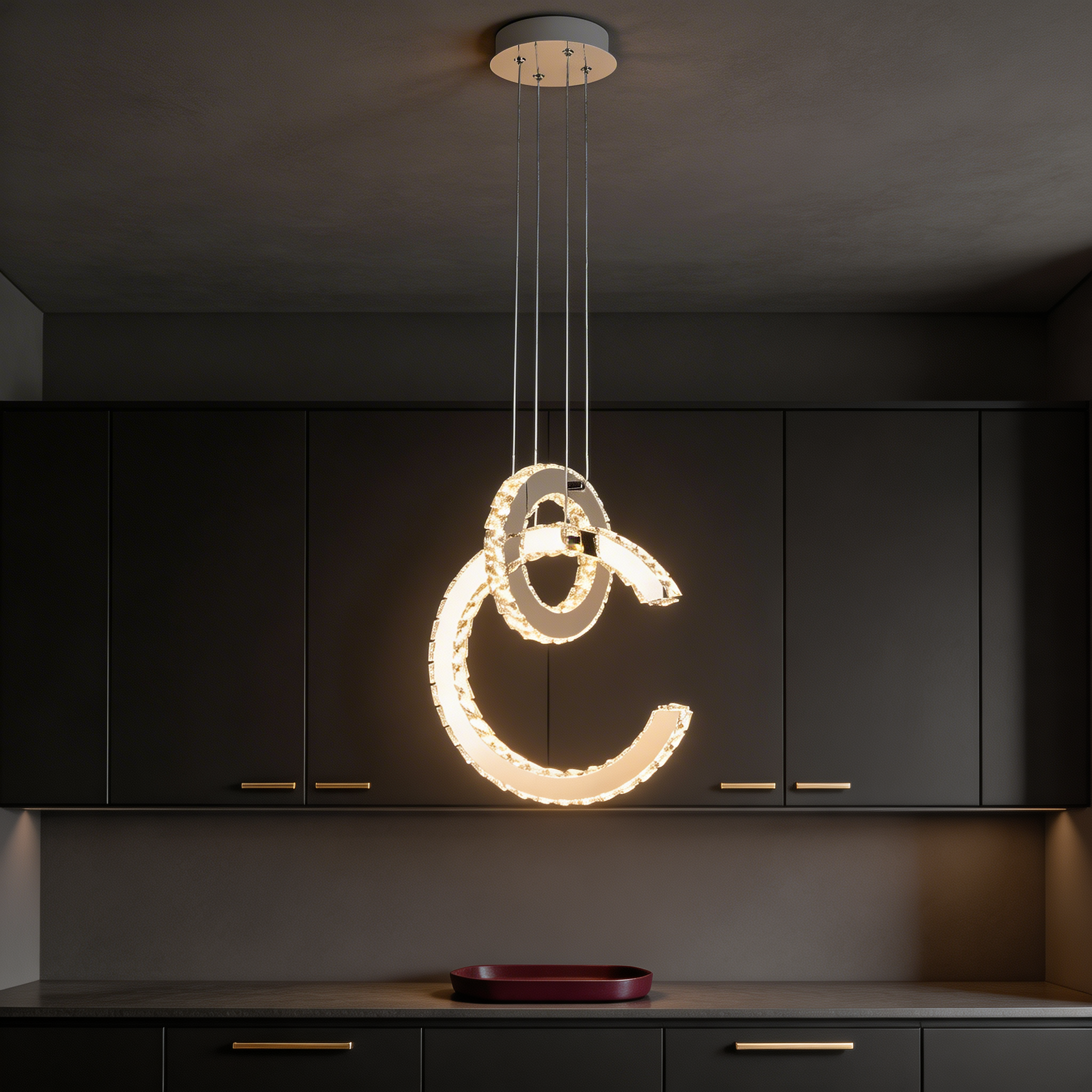 Lustra LED Suspendata BALANCE White/Crom Echivalent 400W