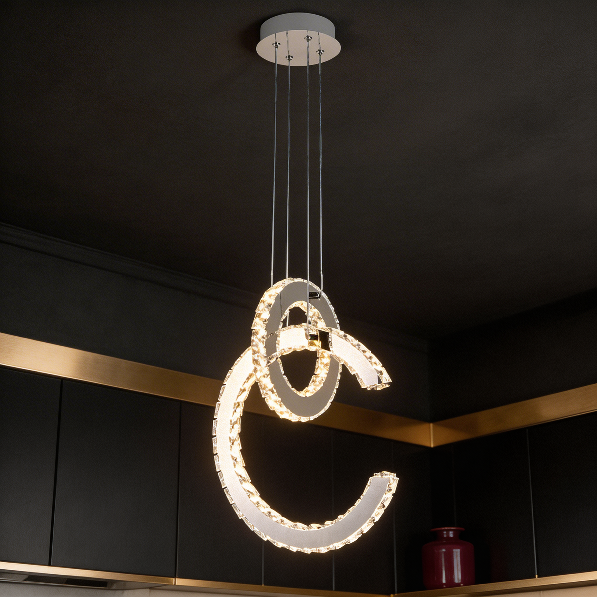Lustra LED Suspendata BALANCE White/Crom Echivalent 400W