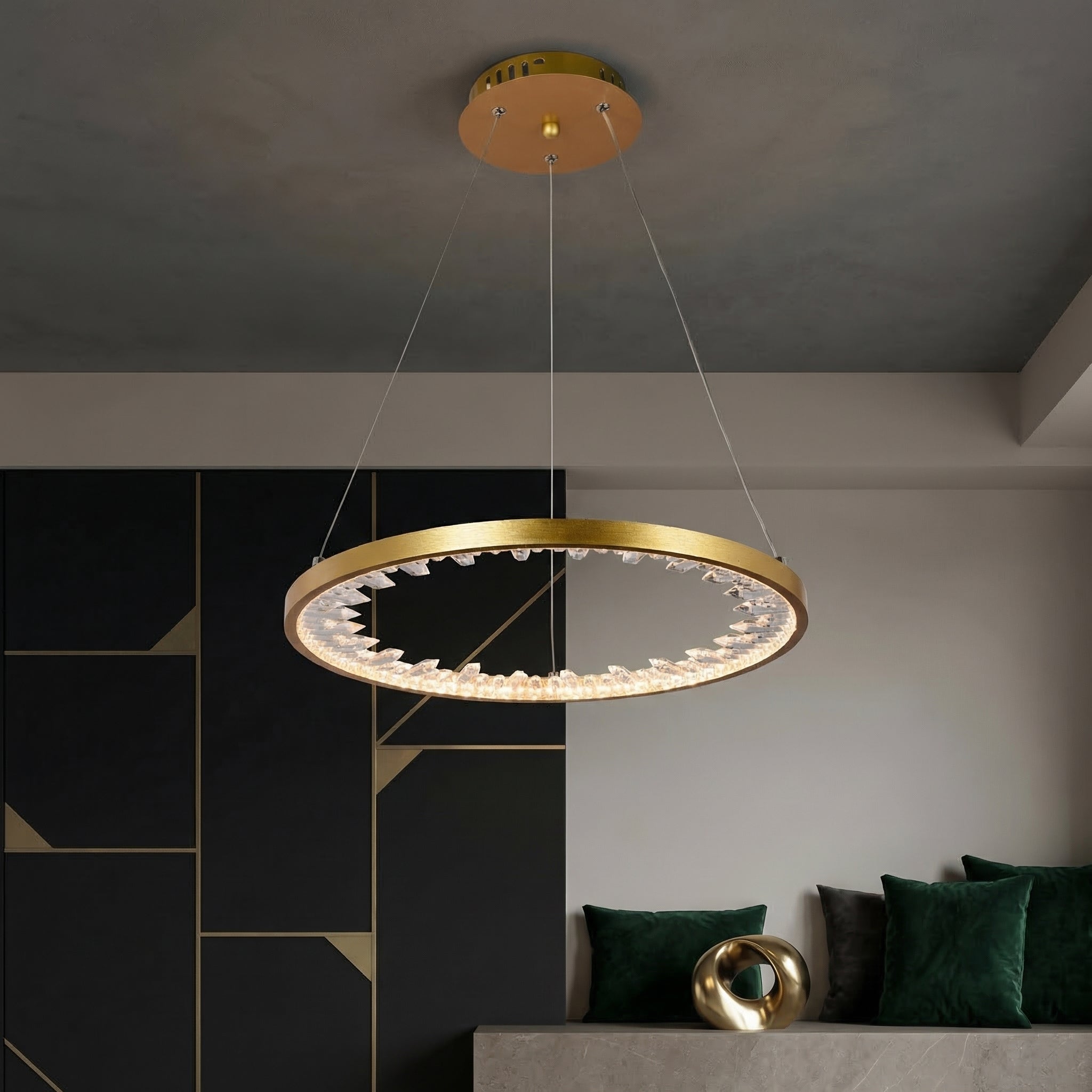Lustra LED Suspendata CLARION Gold Echivalent 200W