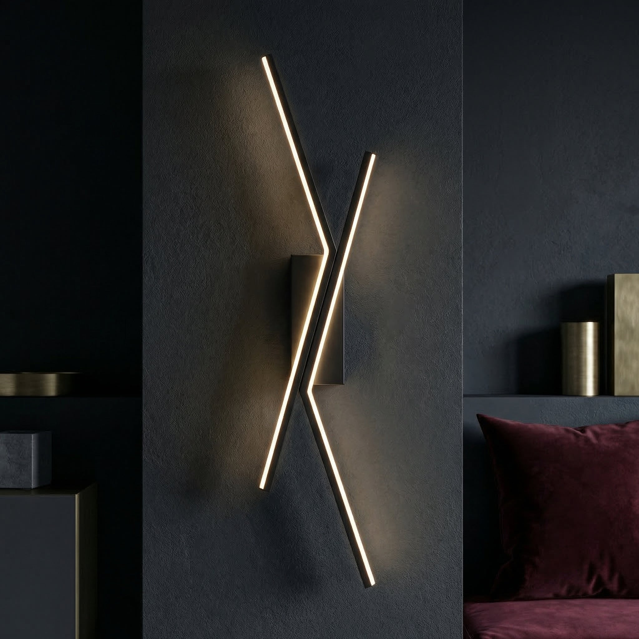 Aplica LED Modern VALLE Black 62cm Echivalent 100W