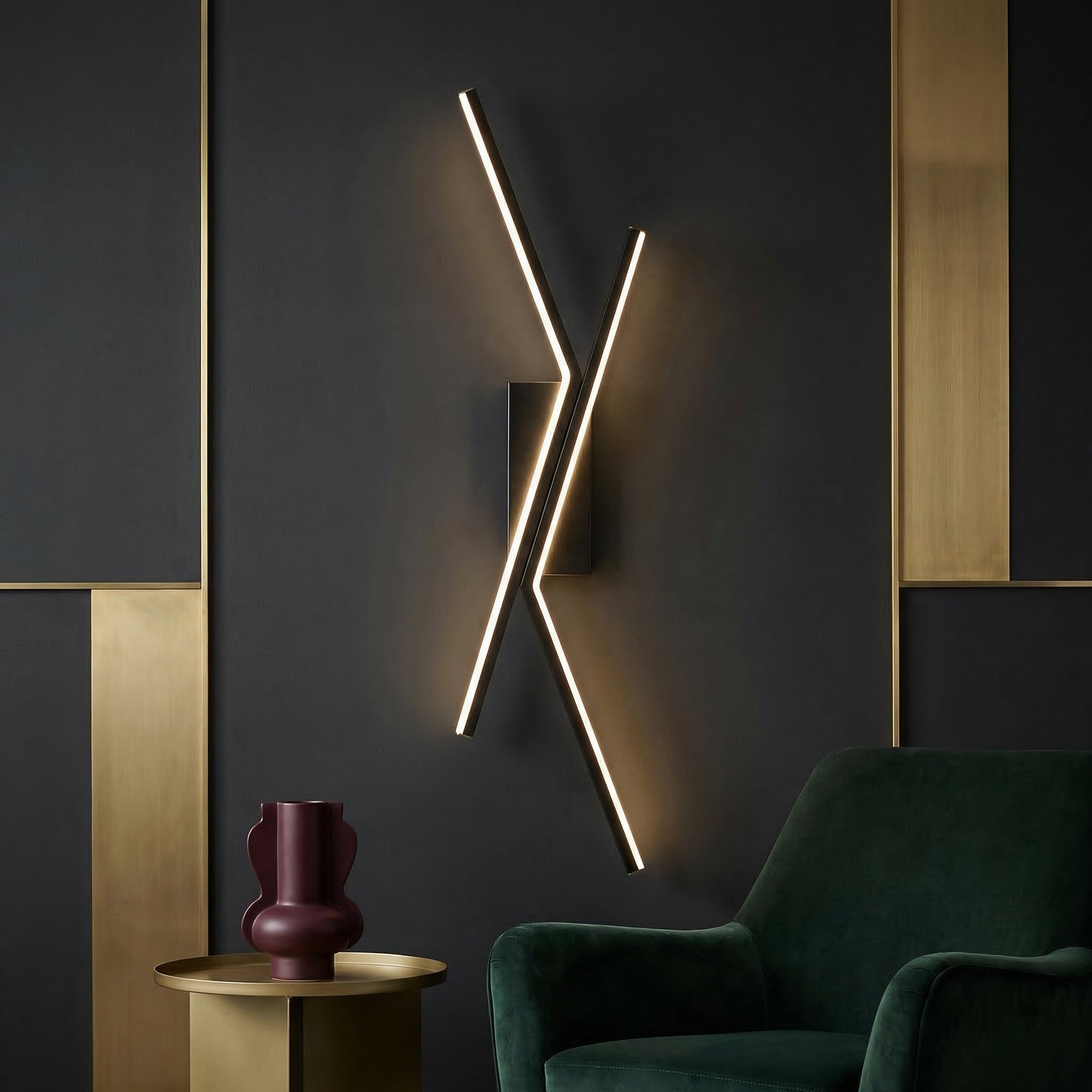 Aplica LED Modern VALLE Black 62cm Echivalent 100W