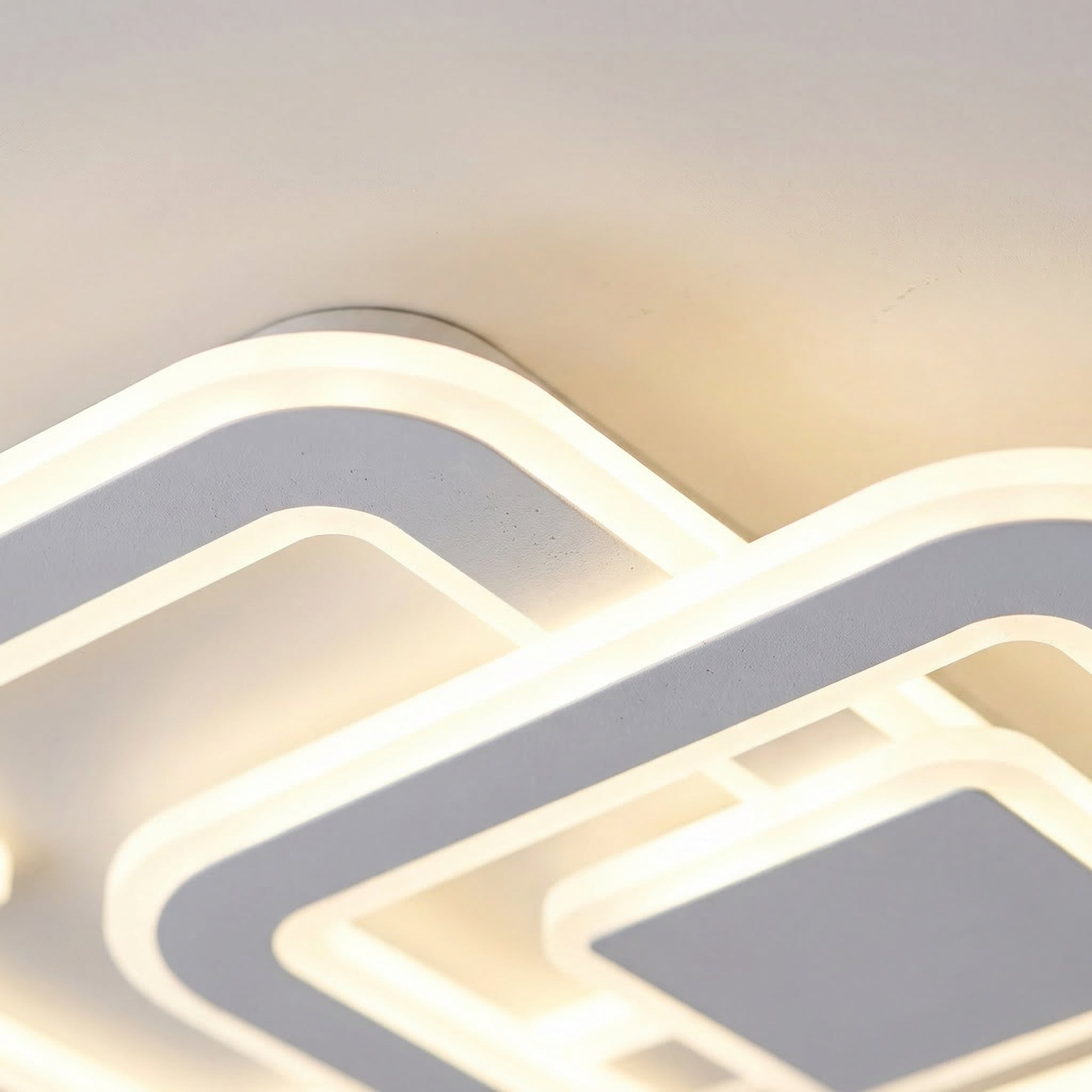 Lustra LED Two Square BAVARIA White 50CM Echivalent 500W Telecomanda