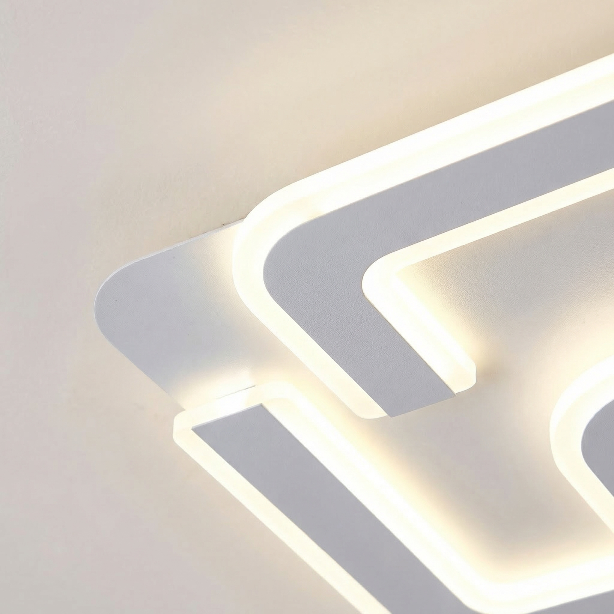 Lustra LED Two Square BAVARIA White 50CM Echivalent 500W Telecomanda