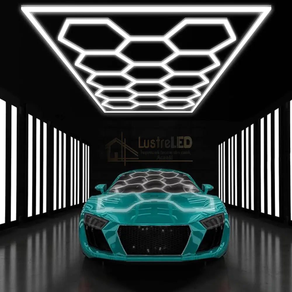 Honeycomb Led 14 Hexagoane Luminoase Cu Rama 672W 484 X 243 Cm Honeycomb Light
