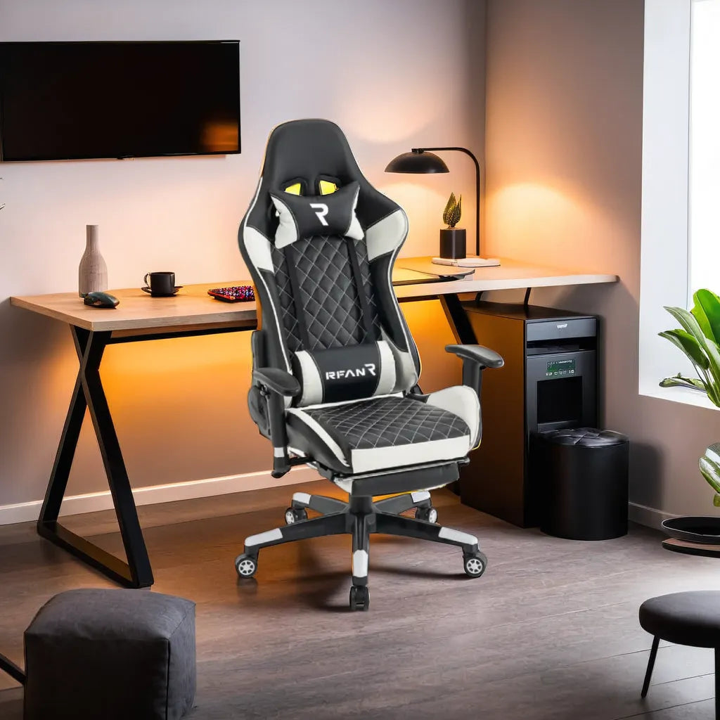 Scaun de Gaming, GalacticGlide, Black-White WF-6039