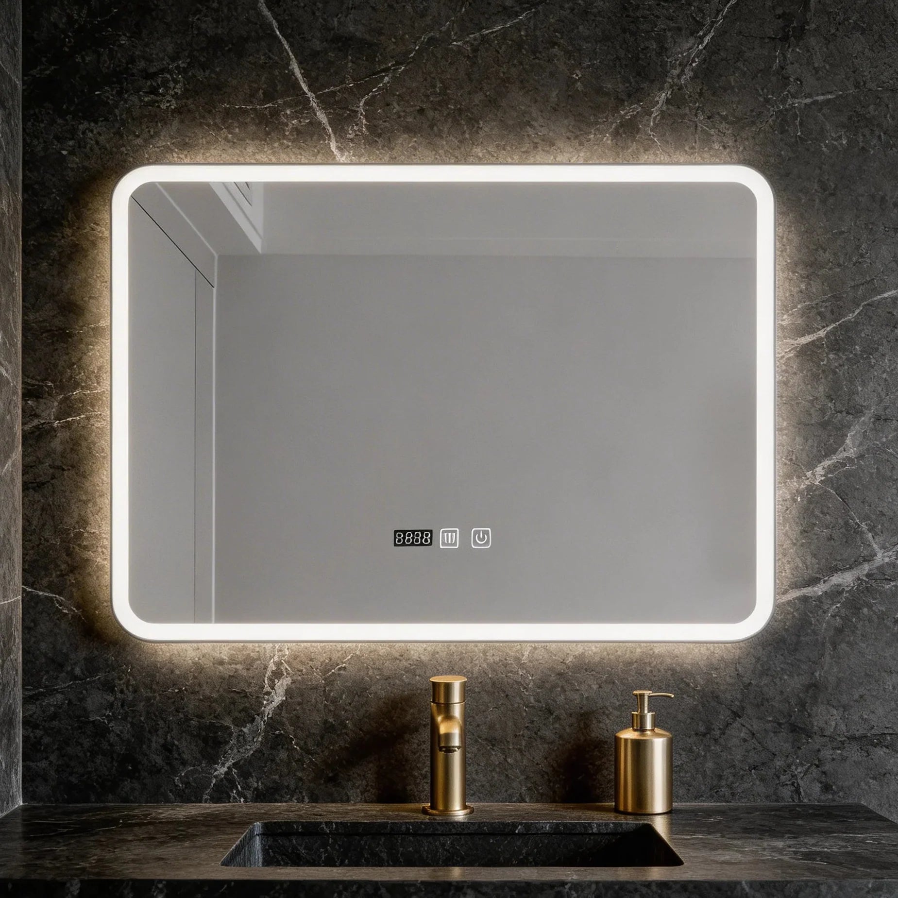 Oglinda LED ATLANTIS 80x60CM, 3 Lumini, Dezaburire si Touch