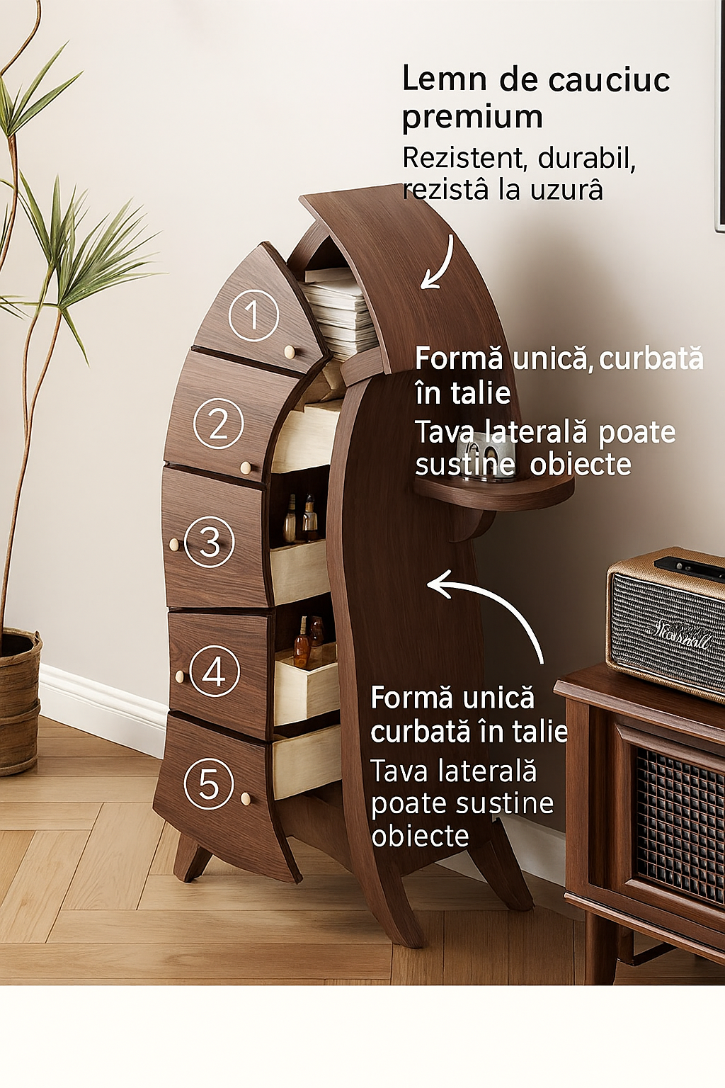 Dulap Artistic din Lemn Belle Madame DULAP / MARO / 140CM nightstand