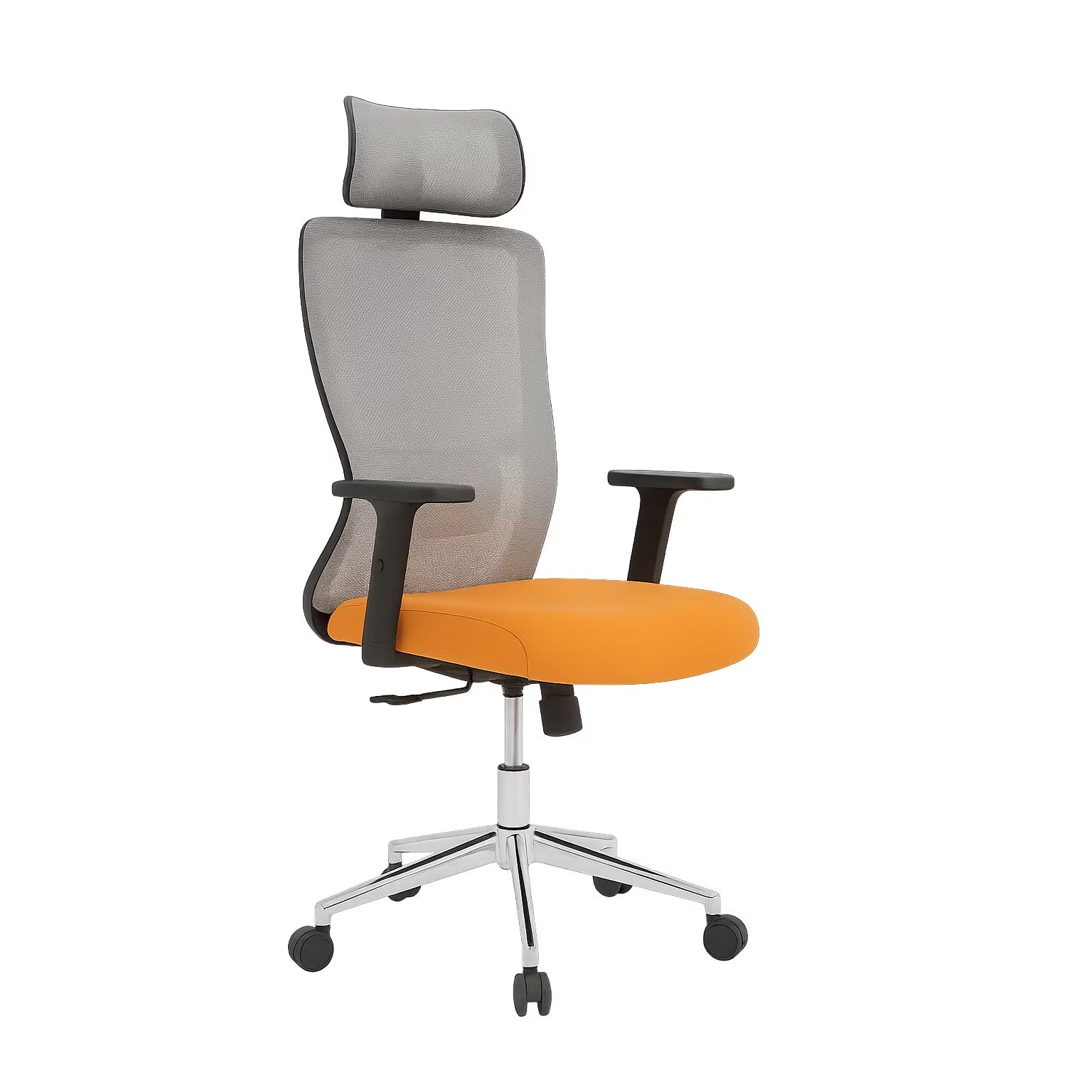 Scaun de Birou Reglabil Ergonomic cu Suport Cervical Gri-Portocaliu