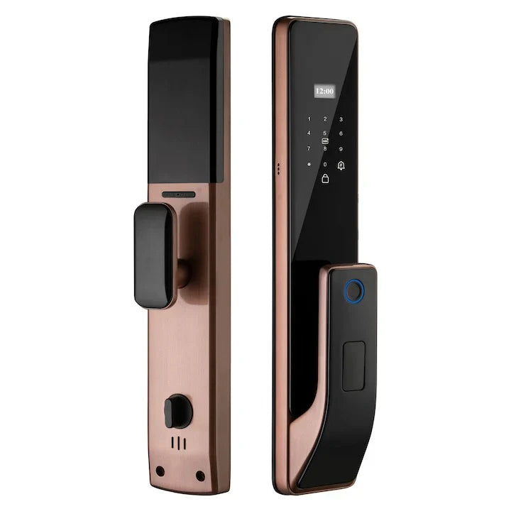 Incuietoare Smart VELLA Finisaj Auriu cu Amprenta Pin Card si Cheie