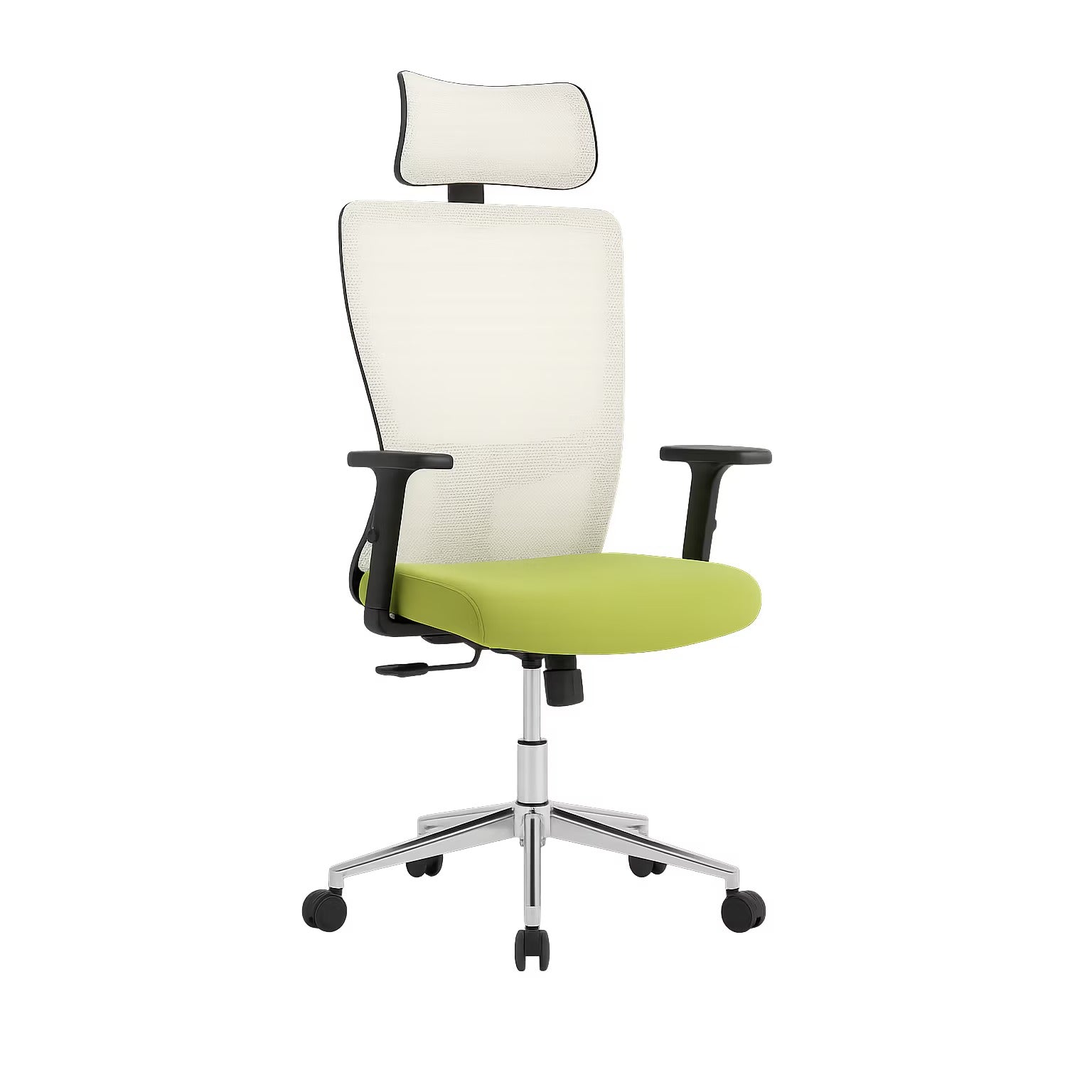 Scaun de Birou Reglabil Ergonomic cu Suport Cervical Alb-Verde