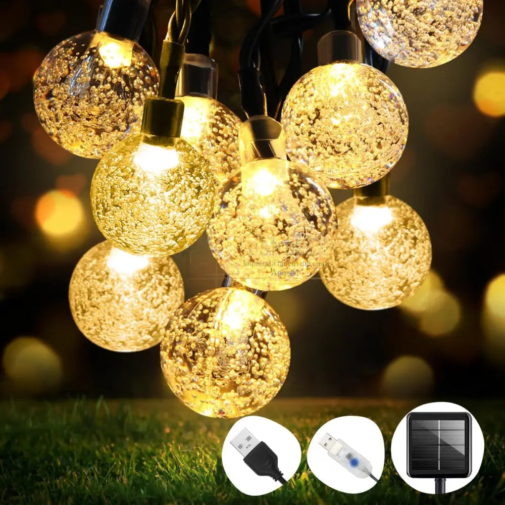 Instalatie Led Bubble Liniara Solara 50 Led-Uri 6.5M Christmas Lighting