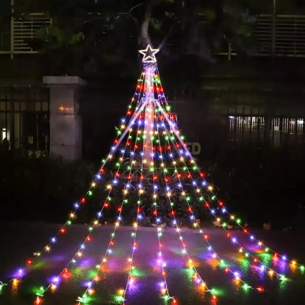 Instalatie Led Perdea Cu Stea In Varf Christmas Lighting