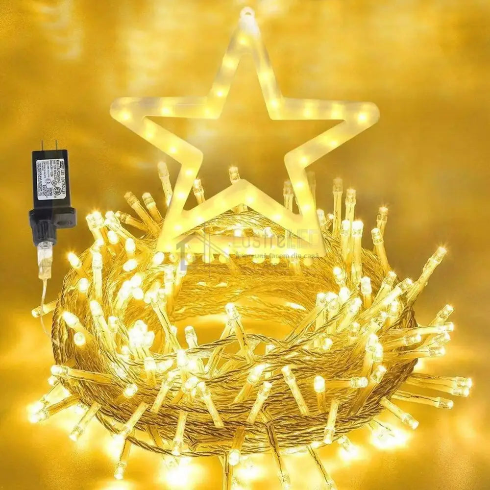 Instalatie Led Perdea Cu Stea In Varf Christmas Lighting