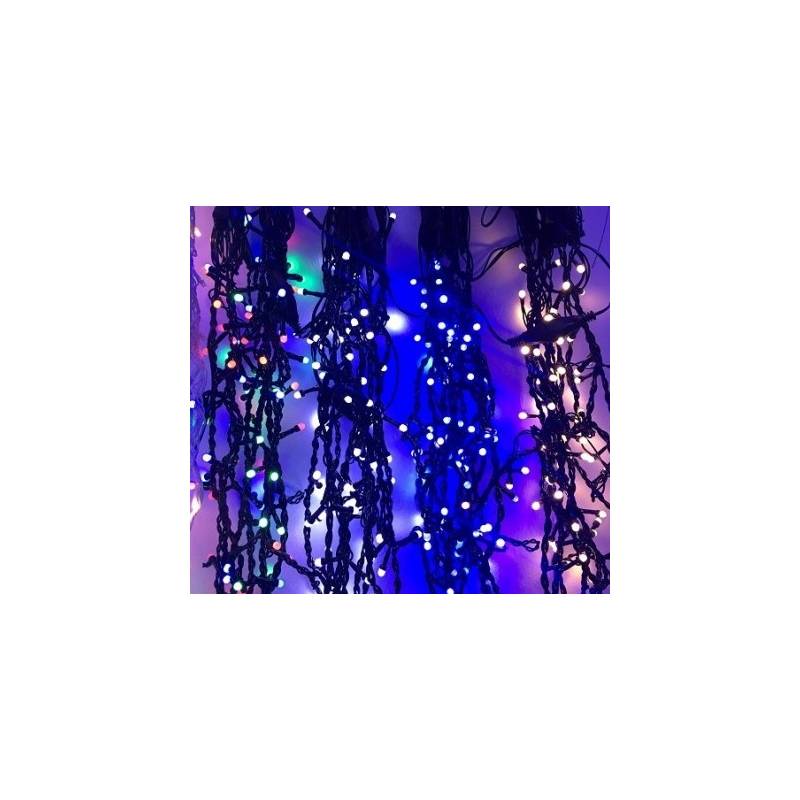 Instalatie LED Perdea Ploaie 120 LED-URI Hexagon 3X1M Fir Negru Diverse Culori