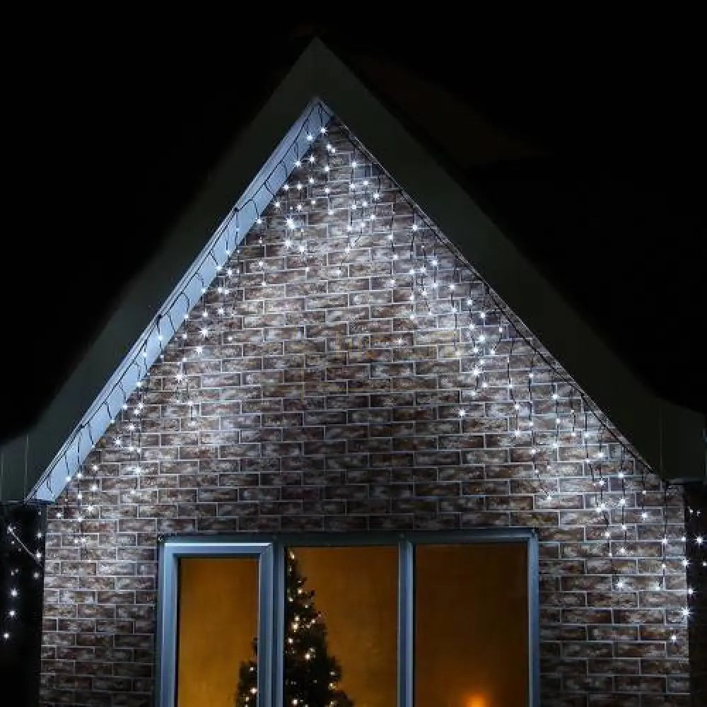 Instalatie Led Perdea Turturi 143 Led-Uri Hexagon 5X0.6M Fir Negru Diverse Culori Christmas Lighting