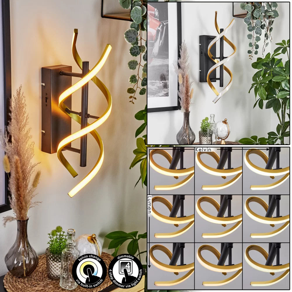 Aplica LED SEQUENCE Gold+Black Echivalent 150W