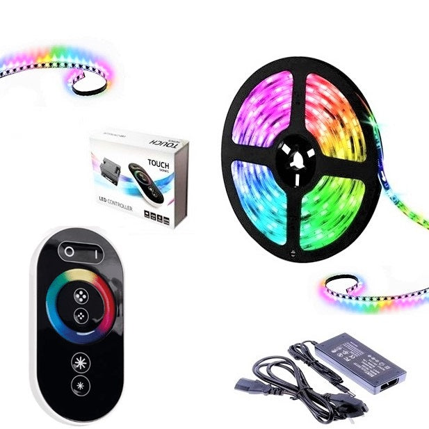 Kit Banda LED RGB 5m cu Controller Tactil KIT-RGB-TOUCH – Lustreled